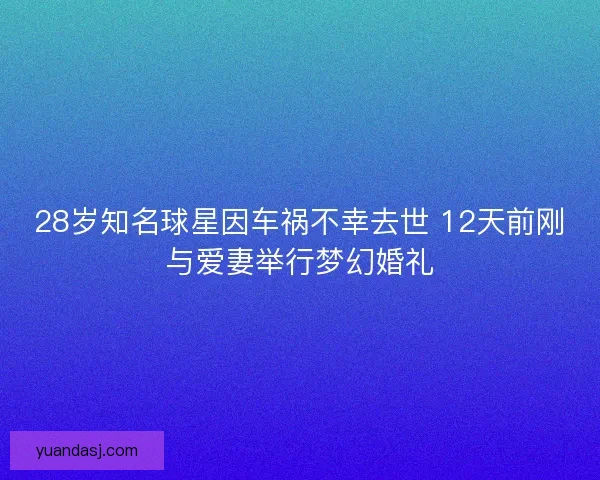 28岁知名球星因车祸不幸去世 12天前刚与爱妻举行梦幻婚礼